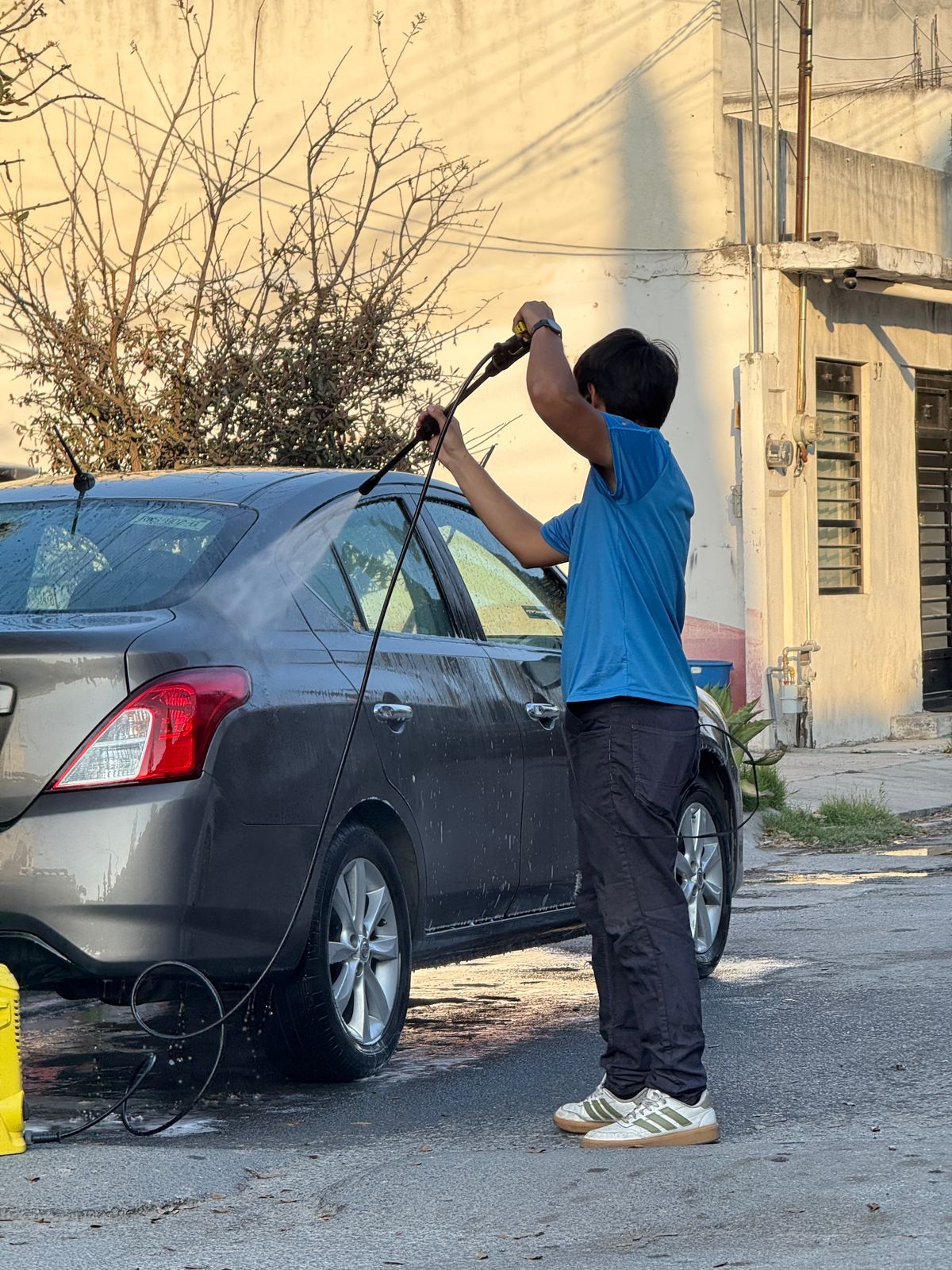 Durante el lavado a presión